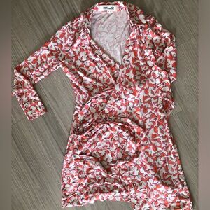 diane von furstenberg Jeanne Silk Jersey Wrap Dress size xs